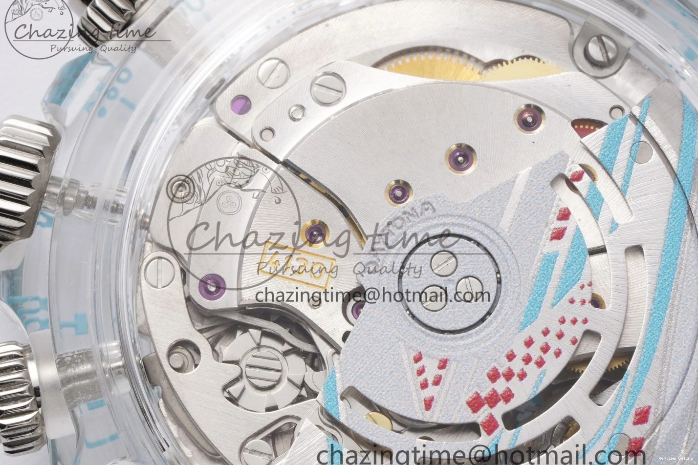 1221 Daytona Transparent IPK Best Edition Transparent Blue Dial on White Rubber Strap SA HighQuality 1969